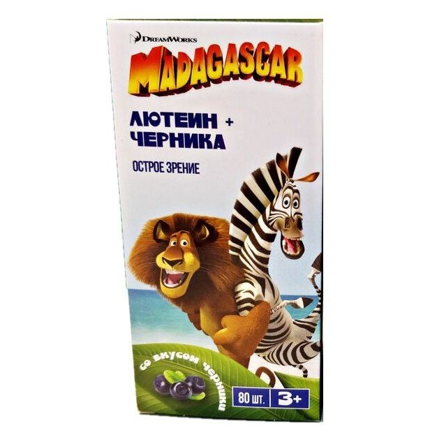 

Мадагаскар Лютеин/Черника жев.таб.1040мг №80/Черника БАД