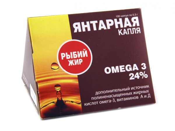Рыбий жир Янтарная капля капс. 0,3г №100