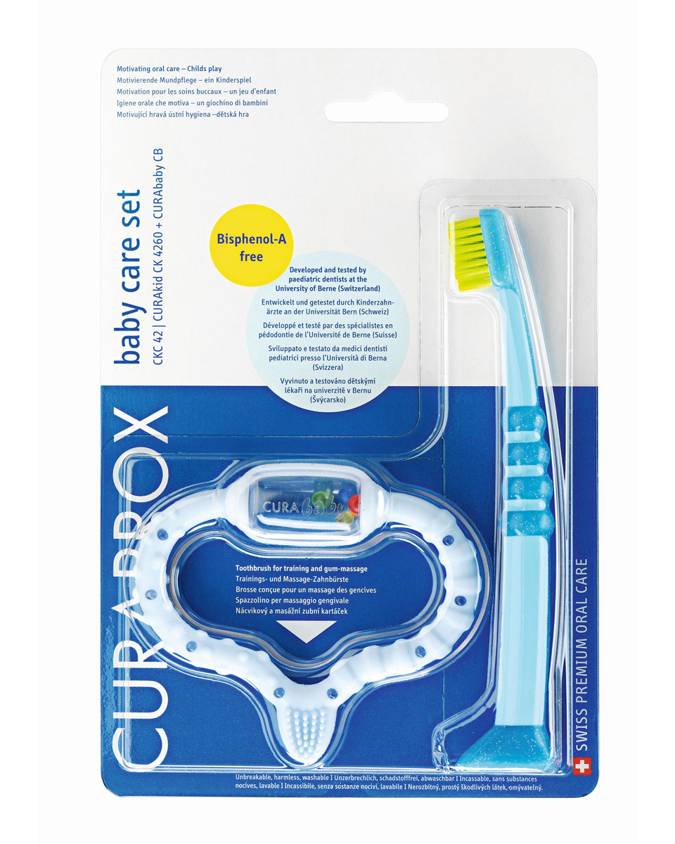 Курапрокс набор прорезыватель голубой+щетка зубная д/детей CKС 42 boy